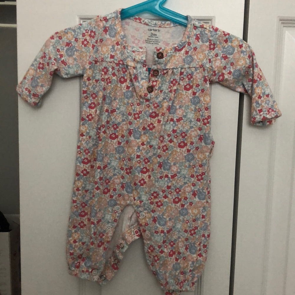 Floral long sleeve onesie